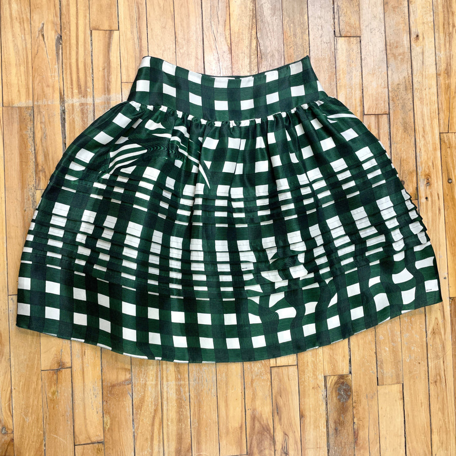 Prada Spring '08 Vintage Designer Silk Organza Skirt Made in Italy Size 28