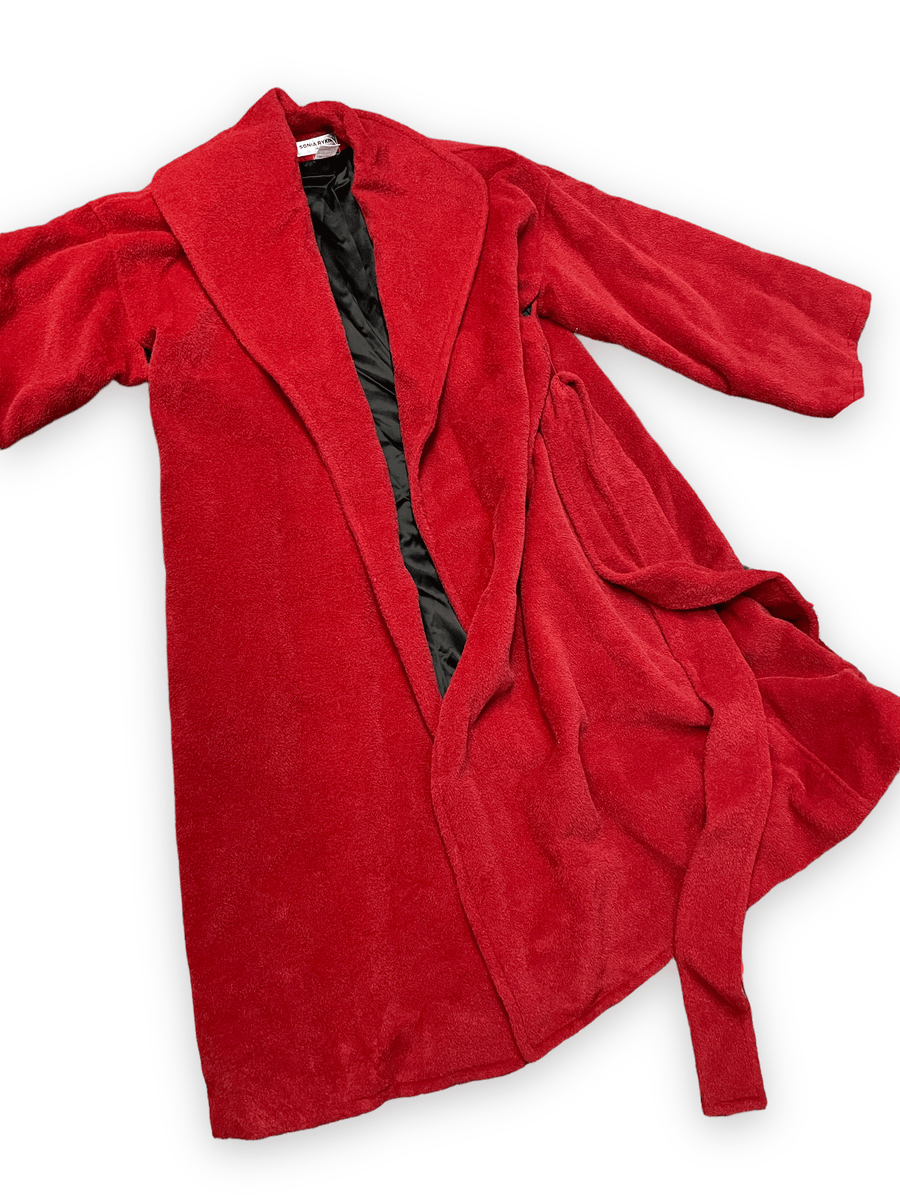 Sonia Rykiel Fluffy Red Alpaca Blend Robe Style Coat Made in France Size M Jackets & Coats Public Butter 