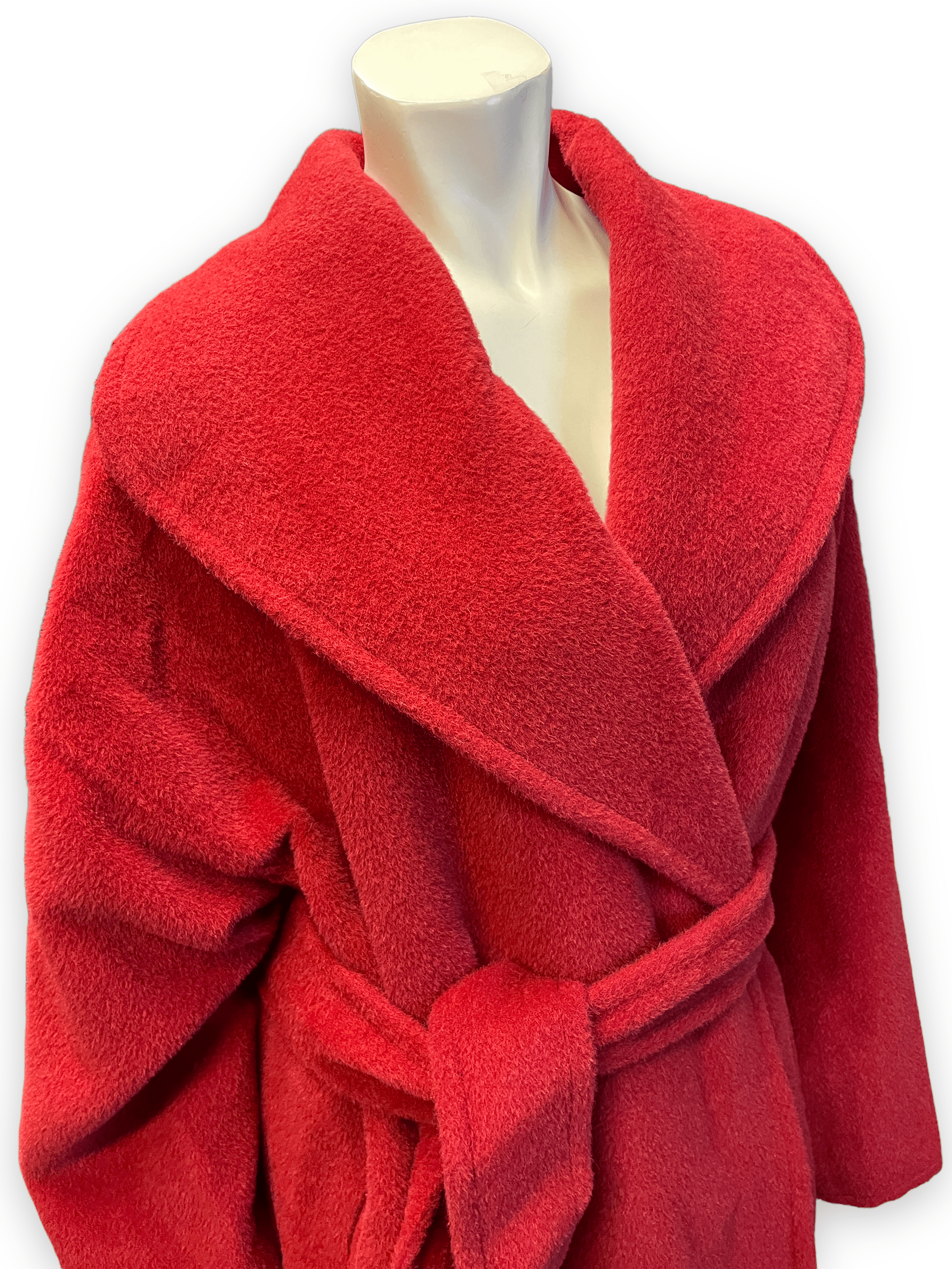 Sonia Rykiel Fluffy Red Alpaca Blend Robe Style Coat Made in France Size M Jackets & Coats Public Butter 