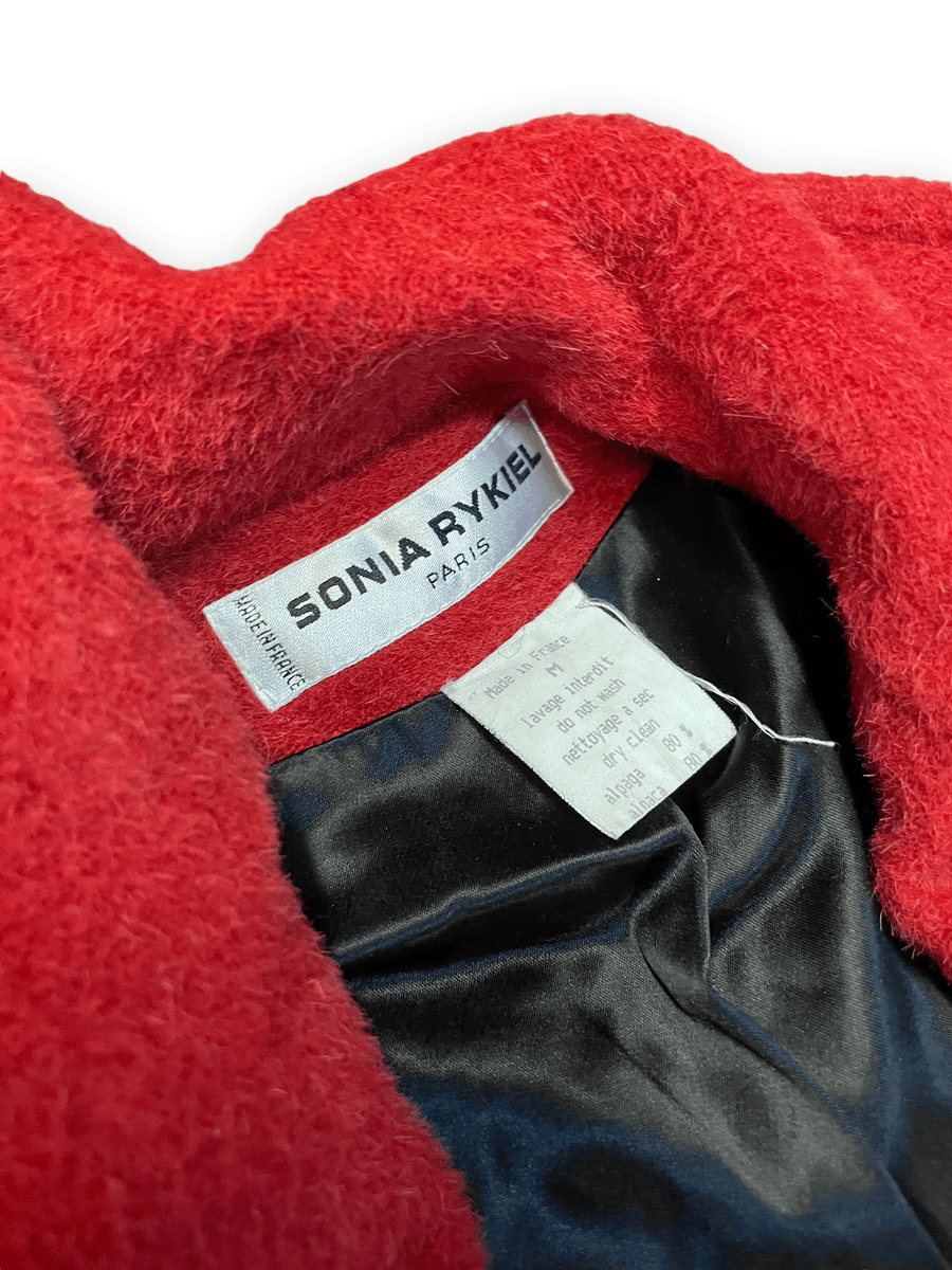 Sonia Rykiel Fluffy Red Alpaca Blend Robe Style Coat Made in France Size M Jackets & Coats Public Butter 