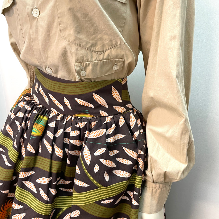 Stella Jean Fall '14 Vintage Designer Skirt Made in Italy Size 28