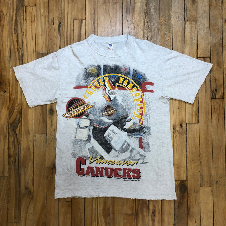 Thrashed 1993 Vancouver Canucks Vintage Made In Canada Single Stitch T-Shirt Size Medium T-Shirts Black Market Toronto 
