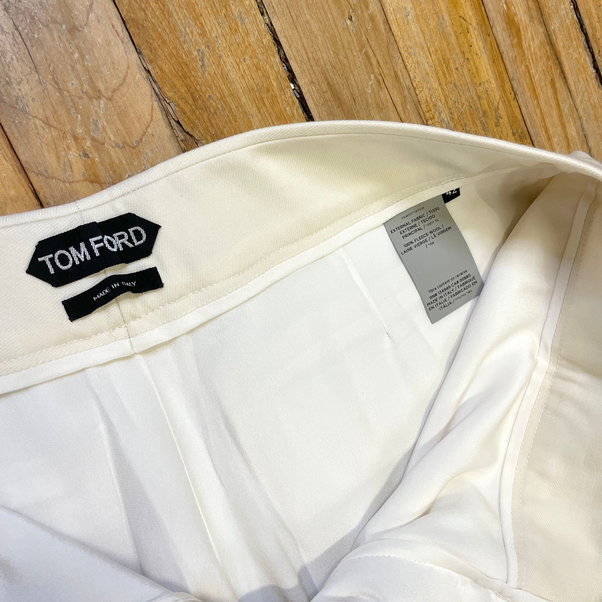 @Tom Ford Vintage Designer Cream Trousers Size Tops Public Butter 