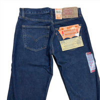 Vintage 1999 Deadstock Levi's Dark Wash Button Fly 501s Made in