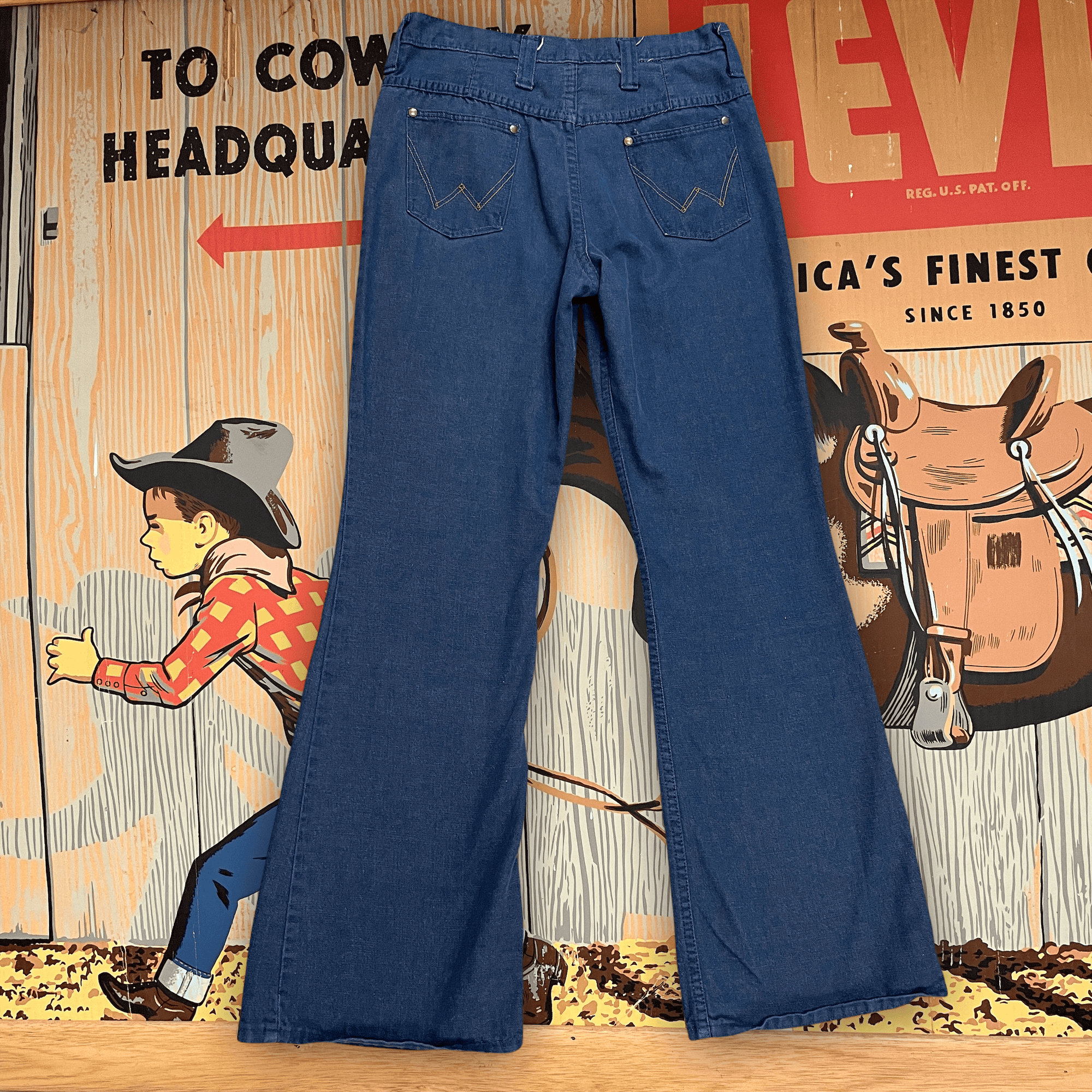 Vintage 60s/70s Soft Denim Wrangler Bell Bottoms Made in USA 31" Waist Bottoms Public Butter 