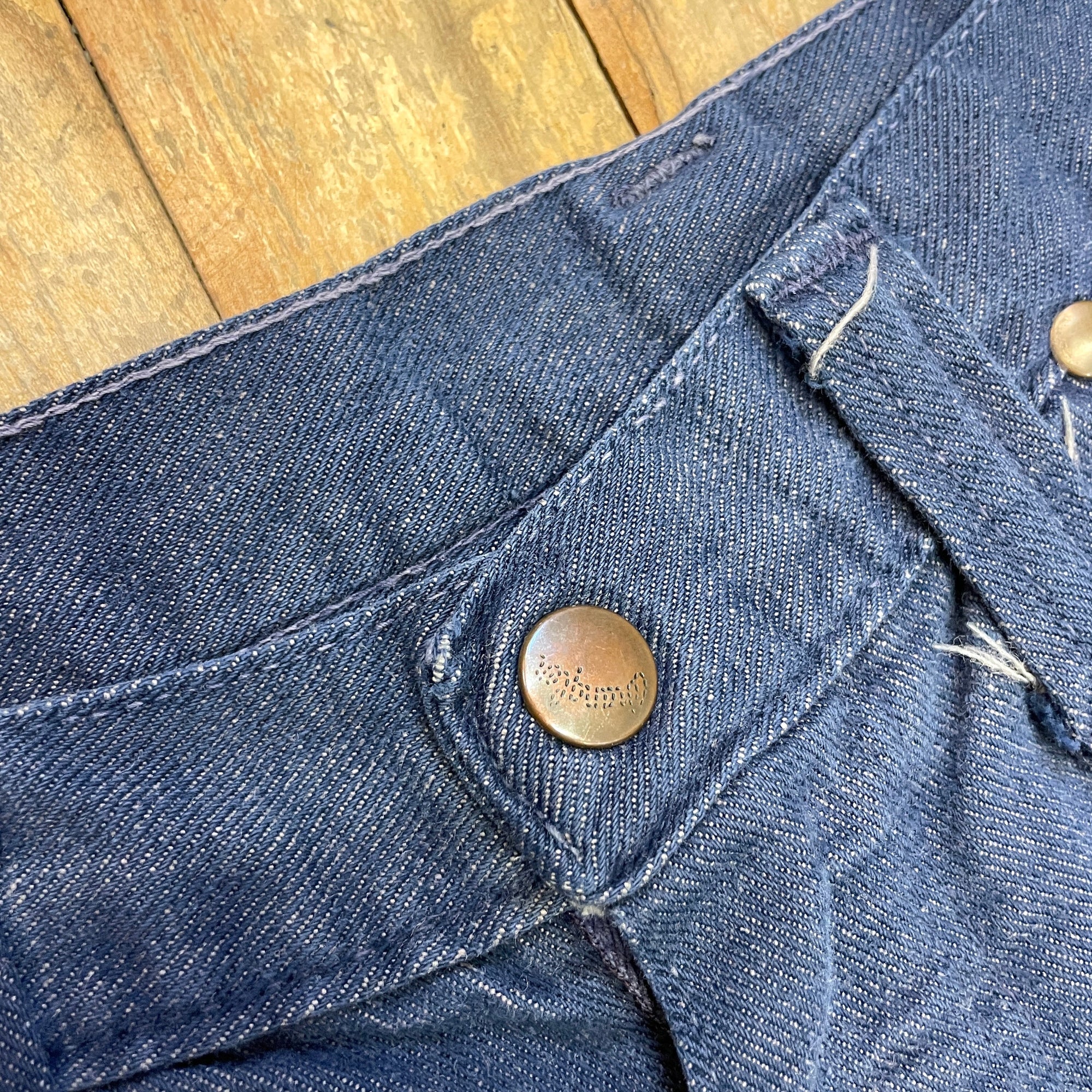Vintage 60s/70s Soft Denim Wrangler Bell Bottoms Made in USA 31&quot; Waist Bottoms Public Butter 