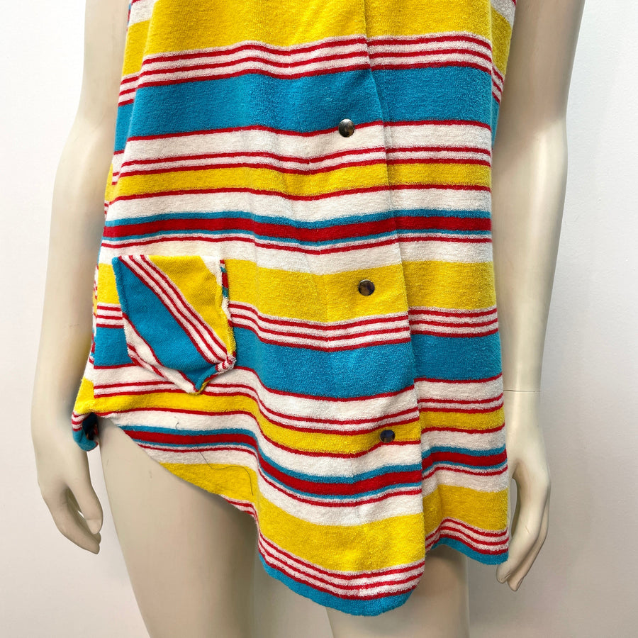 Vintage 70s Beachy Terry Cloth Dagger Collar Micro Mini Union Made Size M/L Dresses & Skirts Black Market Toronto 