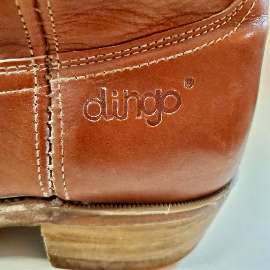 Vintage 80s Dingo Brand Brown Leather Campus Boots Size 8D Accessories Public Butter 