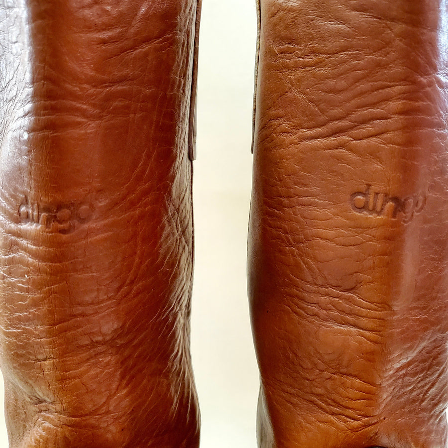 Vintage 80s Dingo Brand Brown Leather Campus Boots Size 8D Accessories Public Butter 