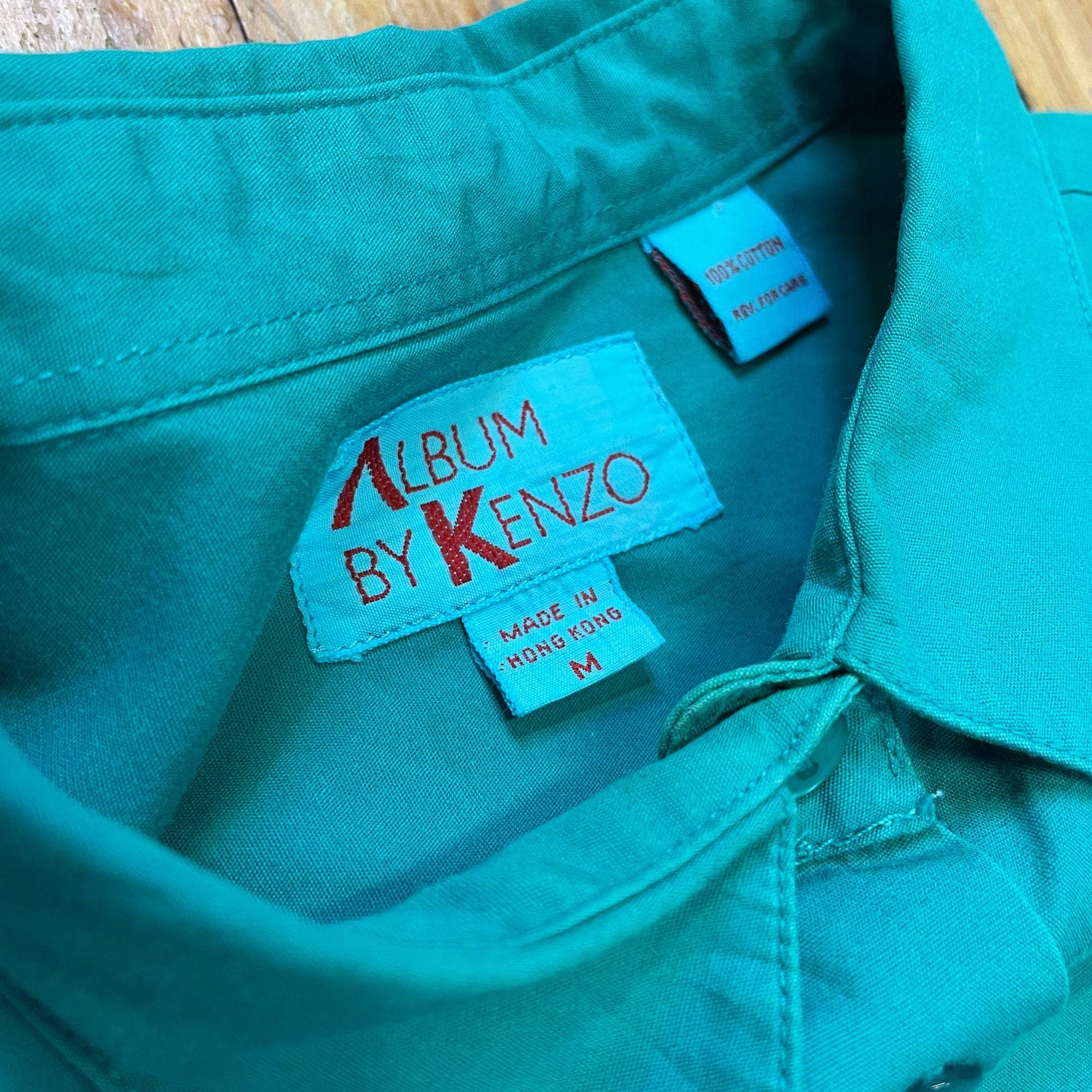 Vintage 90s Turquoise Cotton Blouse Size M Tops Black Market Toronto 