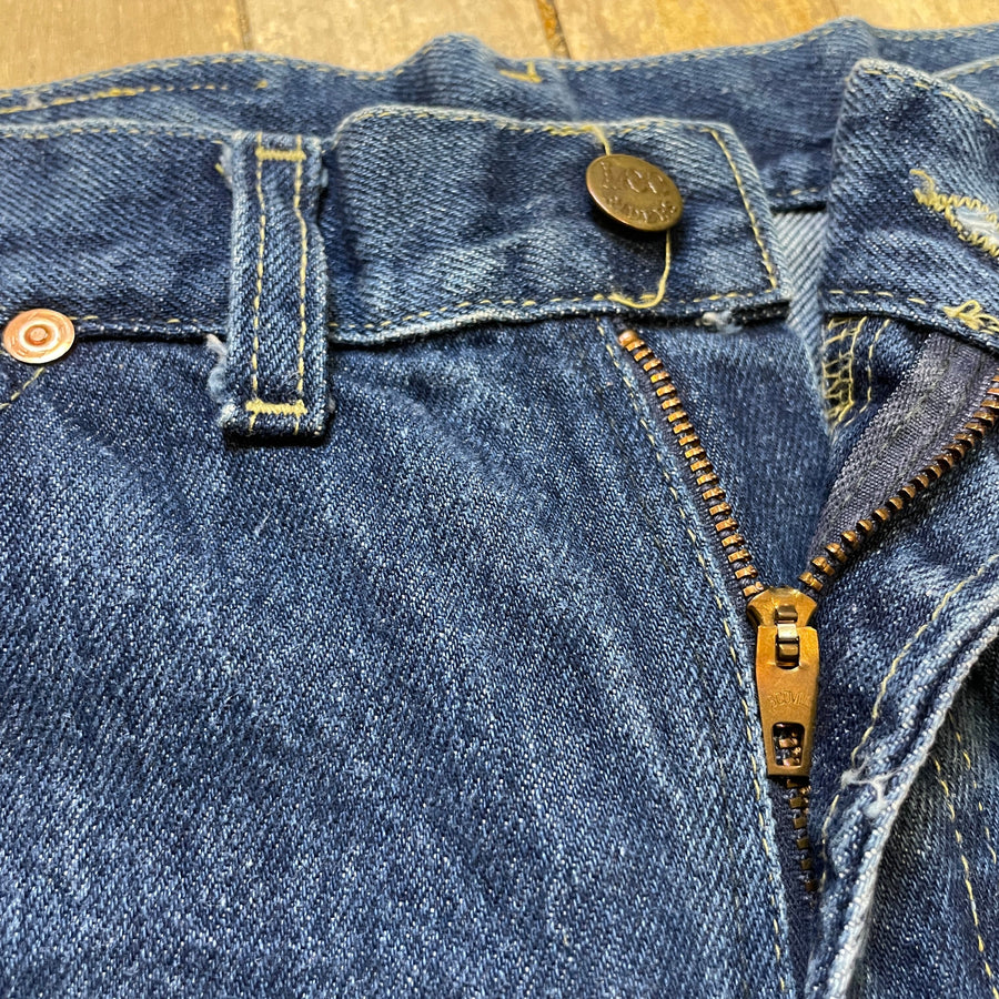 Vintage Dark Wash High Waisted Lee Denim Jeans Union Made in USA 28
