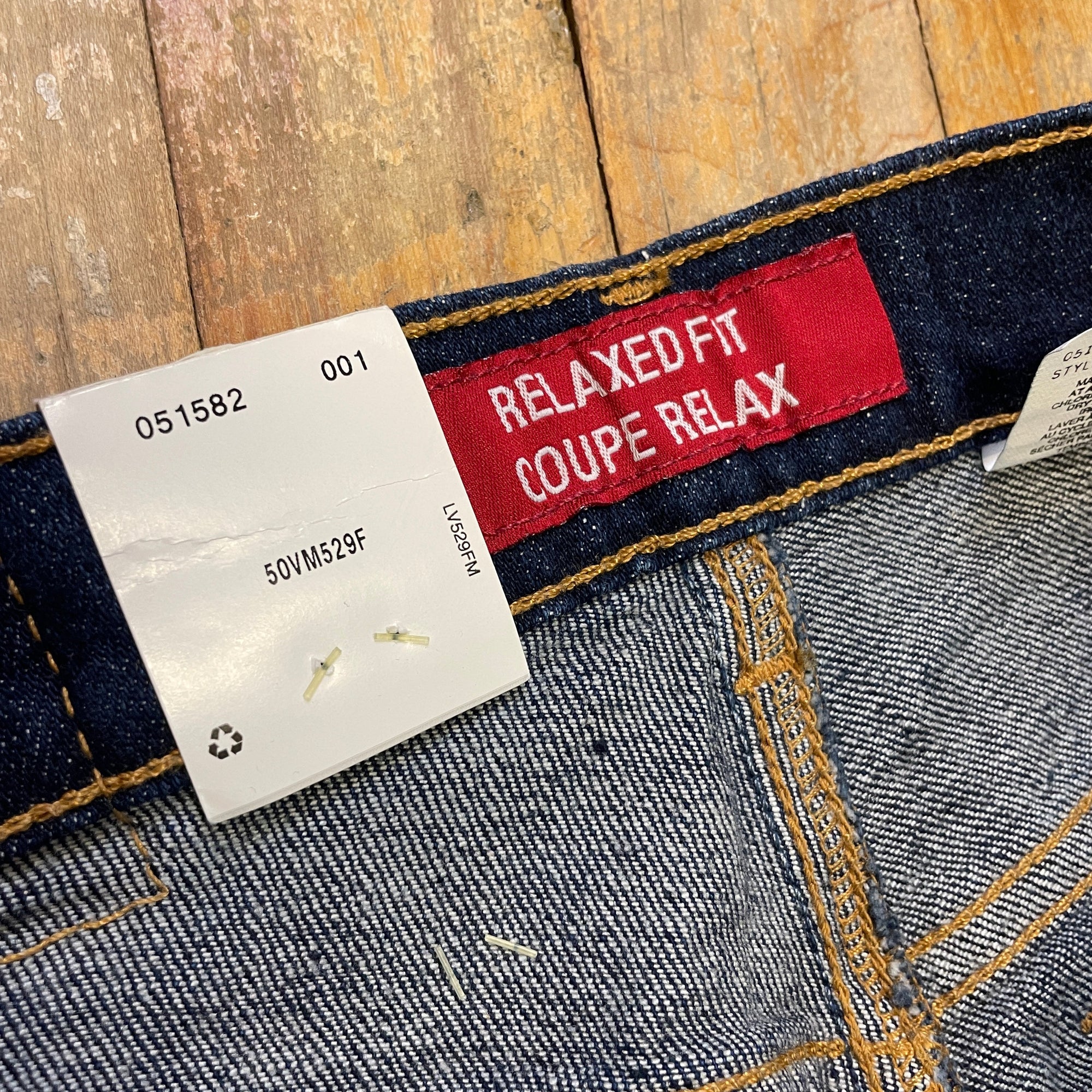 Vintage Deadstock Dark Wash Levi's Stretch Relaxed Fit 550s Made in Canada 29" Waist Bottoms Public Butter 