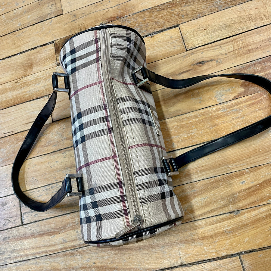 Vintage Designer Inspired Burberry Barrel Shoulder Bag 11