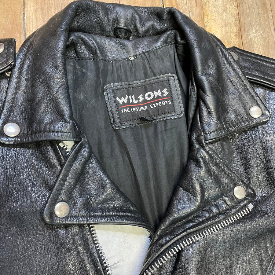 Vintage Genuine Leather Studded & Hand-Painted Punk Moto Jacket Size M Jackets & Coats Public Butter 