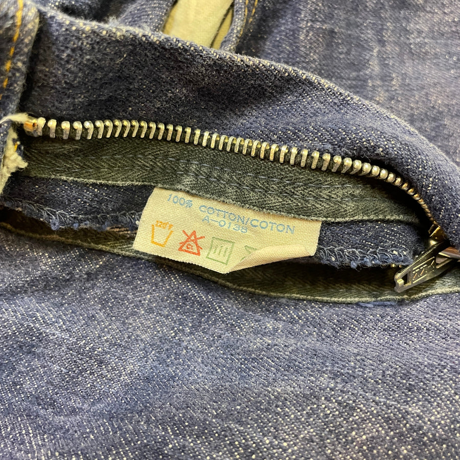 Vintage Mended Indigo Denim Boot Cut Jeans 28 Waist – Black Market Vintage