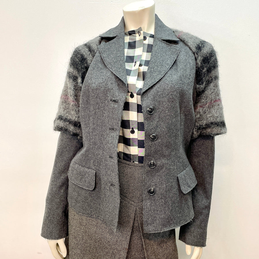 Leona Grey Vegan Suede Blazer Jacket by Tricotto J493-F22 – True Betty  Boutique