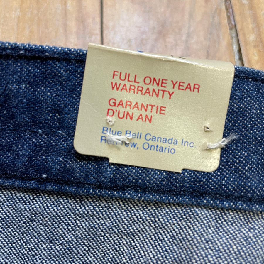Vintage Wrangler Blue Bell Deadstock Made in Canada Front Pleat Jeans Bottoms Black Market Toronto 