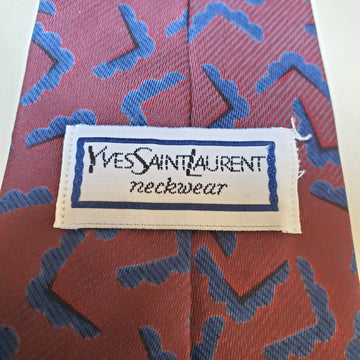 Vintage Yves Saint Laurent Neckwear Burgundy and Boomerang Tie 57
